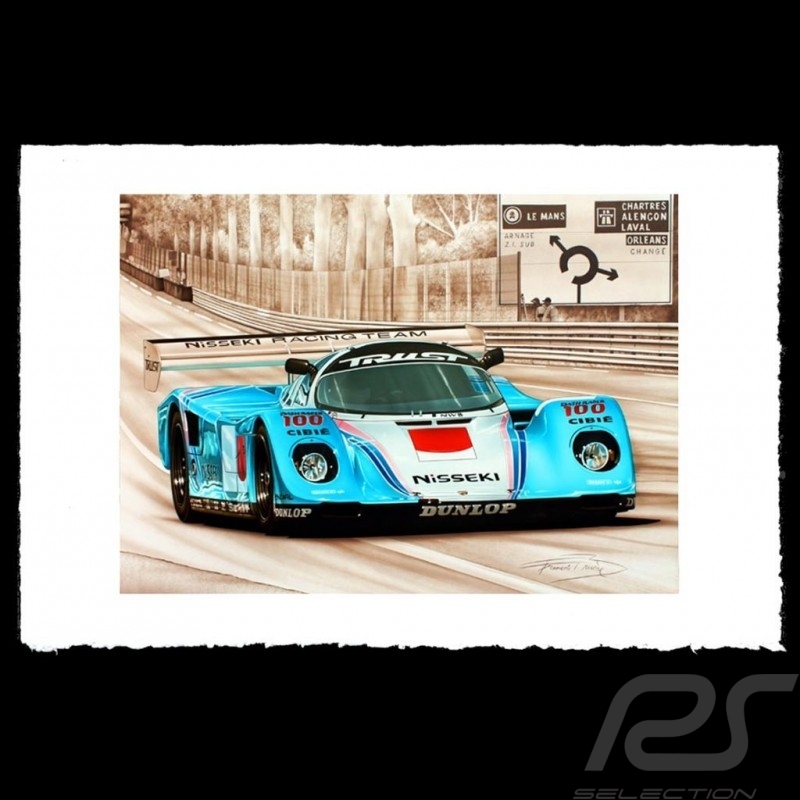 Porsche Poster 962 C Le Mans 1990 n° 63 Nisseki François Bruère - VA125
