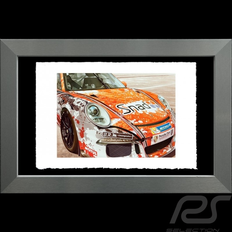 Porsche Poster 911 type 991 Cup Cadre aluminium François Bruère - VA128