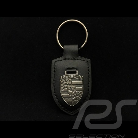 Porsche Schlüsselanhänger Wappen schwarz / Silber