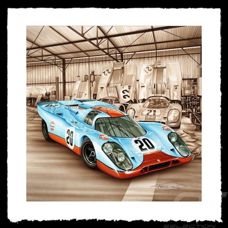 Porsche 804 Grosser Preis von Frankreich reproduction d'une affiche originale de Erich Strenger