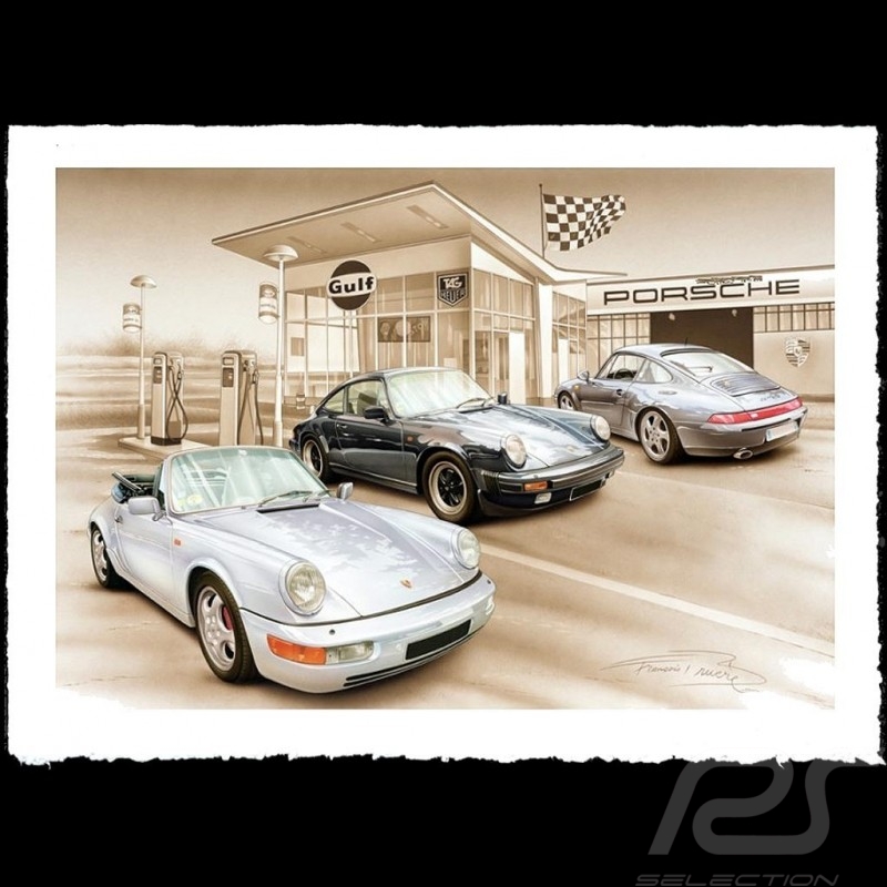 Porsche Poster 911 SC air évolution 1977-1998 François Bruère - N127 Porsche Poster 911 SC air évolution 1977-1998 François Bruère - N127