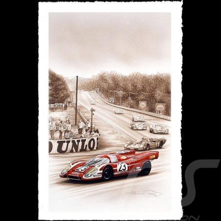Porsche 804 Grosser Preis von Frankreich reproduction d'une affiche originale de Erich Strenger