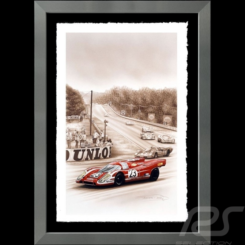 Porsche Poster 917 K winner Le Mans 1970 n° 23 Salzburg François Bruère - LI02