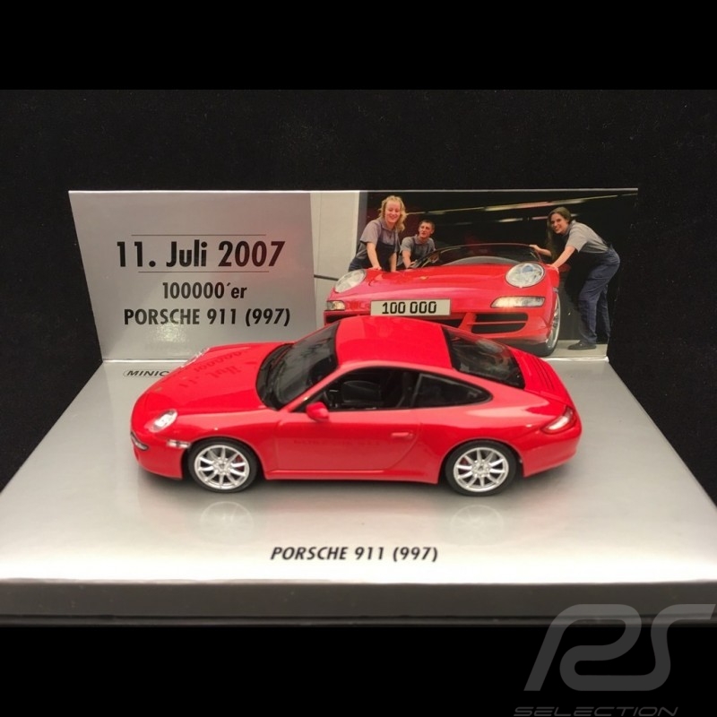 Porsche 911 Carrera S type 997 phase I 2007 red 100000 th 911 1/43 Minichamps 436063020