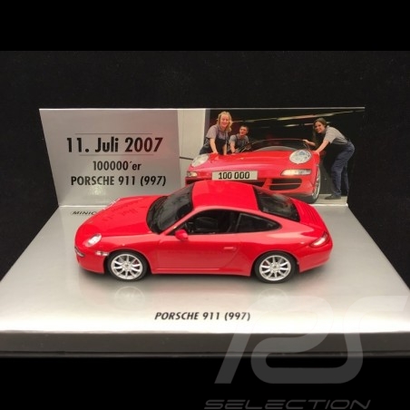Porsche 911 Carrera S type 997 phase I 2007 red 100000 th 911 1/43 Minichamps 436063020
