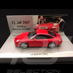 Porsche 911 Carrera S type 997 phase I 2007 rouge 100000 ème 911 1/43 Minichamps 436063020