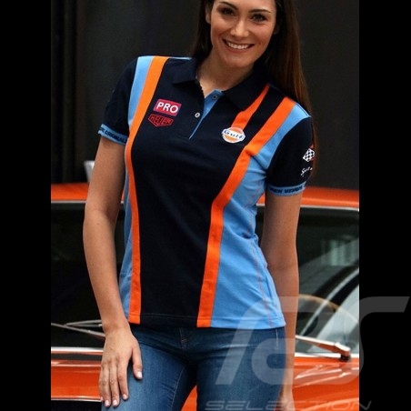 Polo-shirt Gulf Racing Team marineblau - Damen