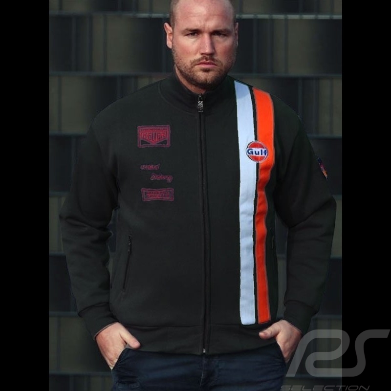 Gulf Jacke Steve Mc Queen Le Mans schwarze fleece - herren
