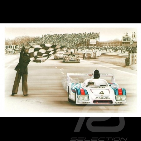 Porsche 936 vainqueur Le Mans 1977 n° 4 François Bruère - CP70 Carte postale Postcard Postkarte