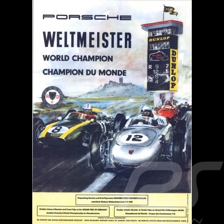 Carte postale Porsche 718 F2 Weltmeister 1960 10x15 cm