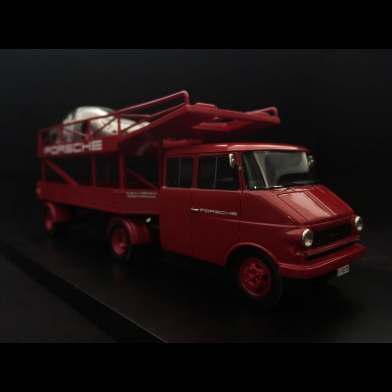 Modellino Schuco Opel Blitz 1.75t Con Porsche | Scala 1:18 | Colore Rosso Scuro | Nuovo In Scatola | Edizione Limitata