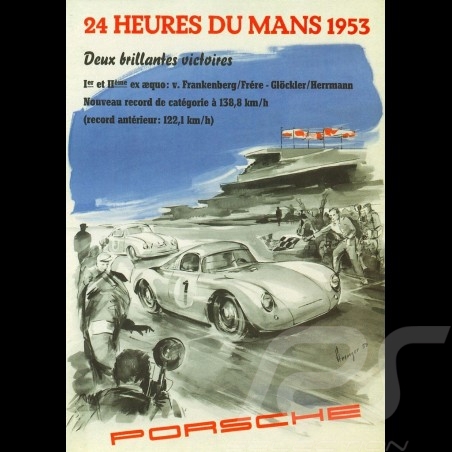 Postcard Porsche 550 winner 24h Le Mans 1953 10x15 cm