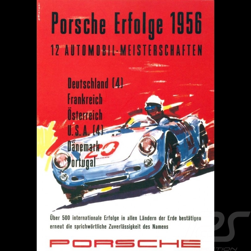 Postcard Porsche 550 Erfolge (successes) 1956 10x15 cm