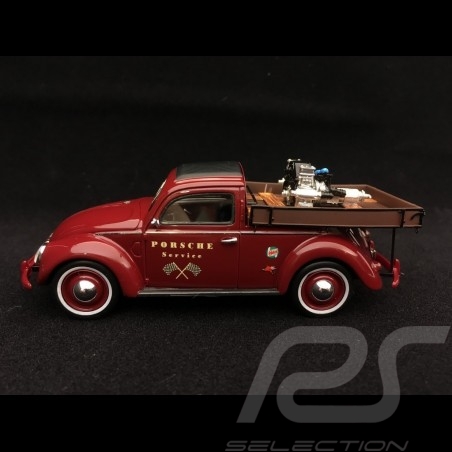 Volkswagen VW Cox Beutler Porsche Service avec moteur Porsche Carrera rouge 1/43 Schuco 450889400
