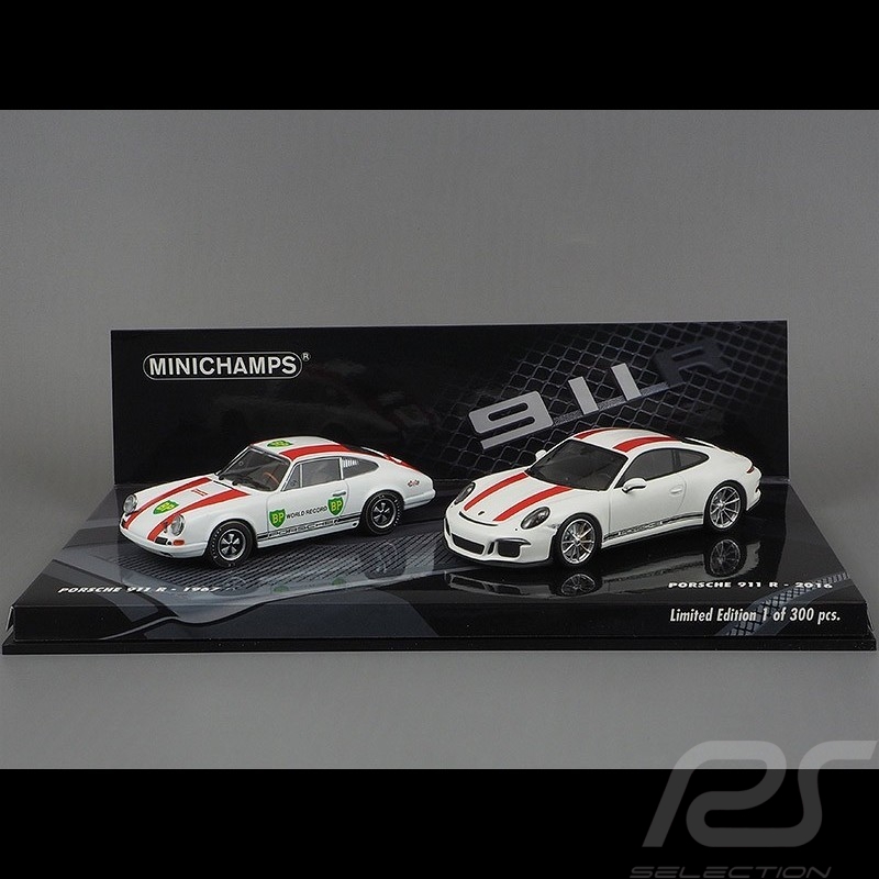 Set Porsche 911 R 1967 - 2016 weiß / rot 1/43 Minichamps 413066221