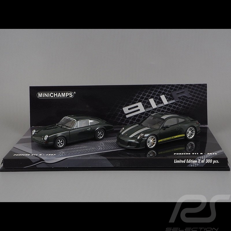 Set Porsche 911 R 1967 - 2016 1/43 Minichamps 413066222 vert foncé dark green dunkel grün