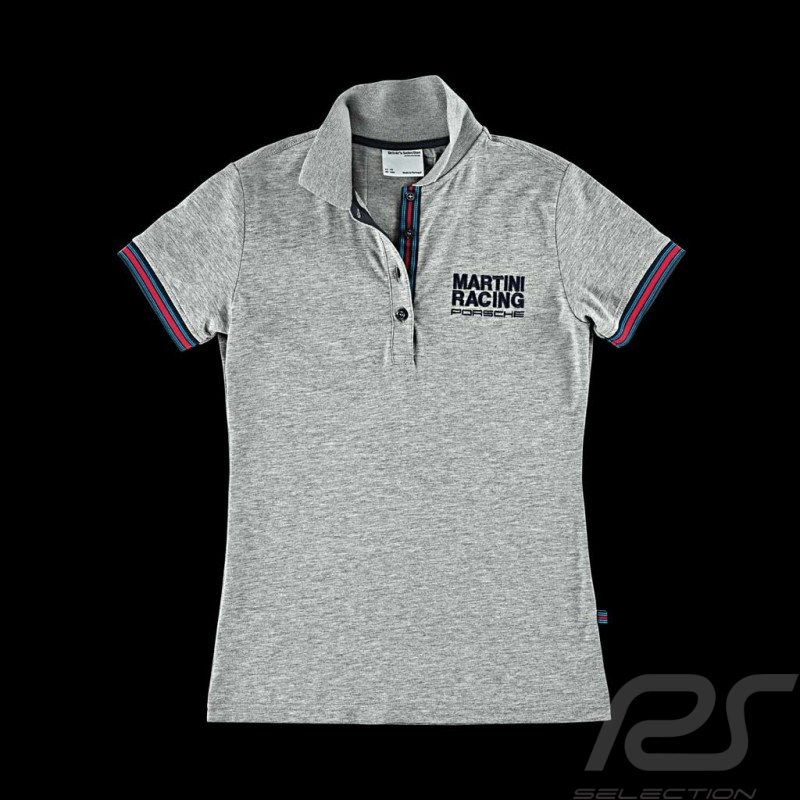 Polo Porsche Martini Racing Collection Porsche Design WAP921 - femme / Women / Damen gris grey grau