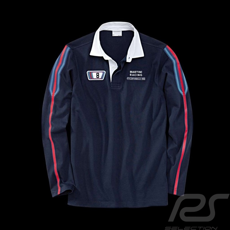 Polo Porsche Rugby langen Ärmeln Martini Racing Collection marineblau Porsche Design WAP552 - Herren