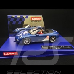 Slot car Porsche 911 Carrera S Cabriolet n° 38 1/32 Carrera 20030789 bleu blue blau
