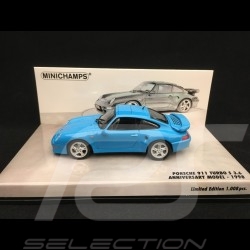 Porsche 911 type 993 Turbo S 1998 Riviera blue 1/43 Minichamps 436069270
