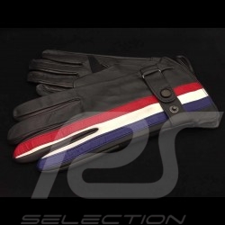 Gants de conduite Gulf Racing cuir noir Driving Gloves Racing black leather Fahren Handschuhe Gulf  Racing schwarz Leder