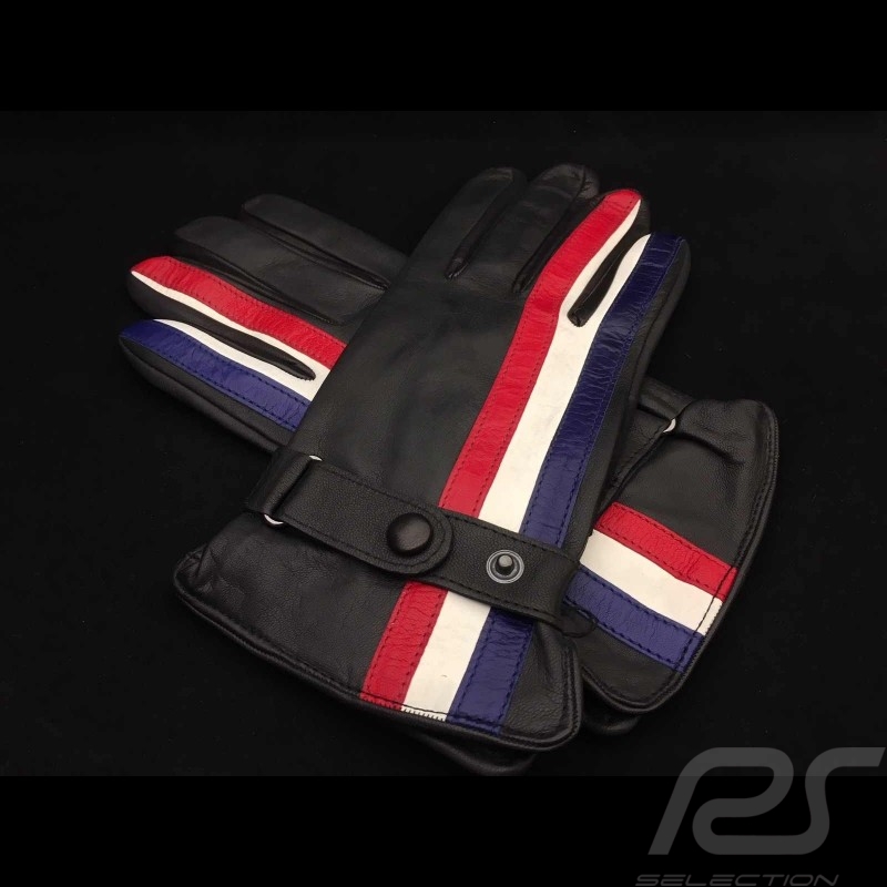 Fahren Handschuhe Gulf Racing schwarz Leder Fahren Handschuhe Gulf Racing schwarz Leder