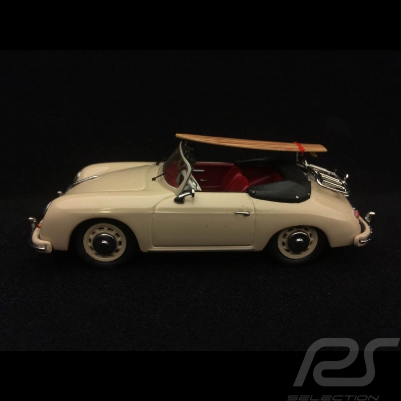 Porsche 356 A Cabriolet mit longboard surf 70 Jahre Porsche Sahara beige 1/43 Schuco 450256900