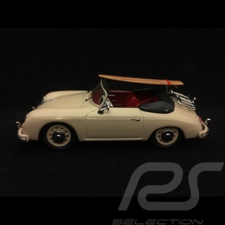Porsche 356 A Cabriolet mit longboard surf 70 Jahre Porsche Sahara beige 1/43 Schuco 450256900