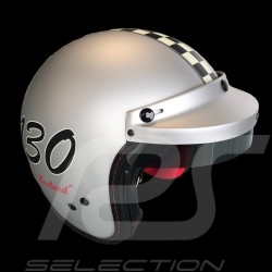 Casque de course vintage trois rayures