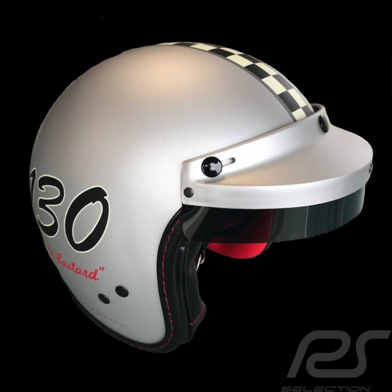 Casque de course vintage trois rayures