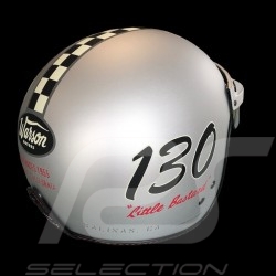 Helmet James Dean n° 130 Little Bastard silver grey / checkered stripe