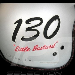Casque Helmet Helm James Dean n° 130 Little Bastard gris / bande damier