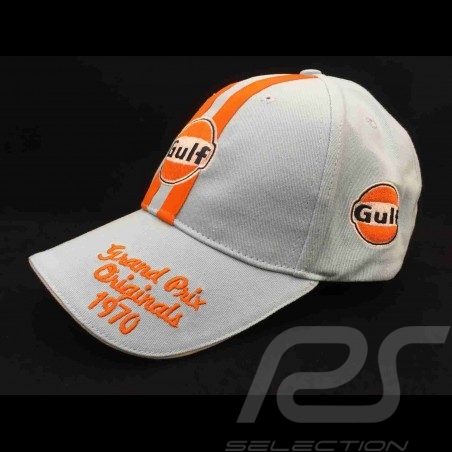 Casquette cap Gulf Vintage Grand Prix 1970 bleu gulf / orange