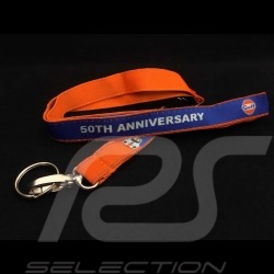 Gulf 50th Anniversary Schlüsselring Halsband orange und blau Chrom Fixierung