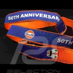 Gulf 50th Anniversary lanyard key strap orange and blue chrome fixation