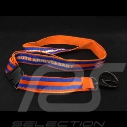 Gulf 50th Anniversary lanyard key strap orange and blue black fixation