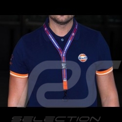 Gulf 50th Anniversary lanyard key strap orange and blue black fixation