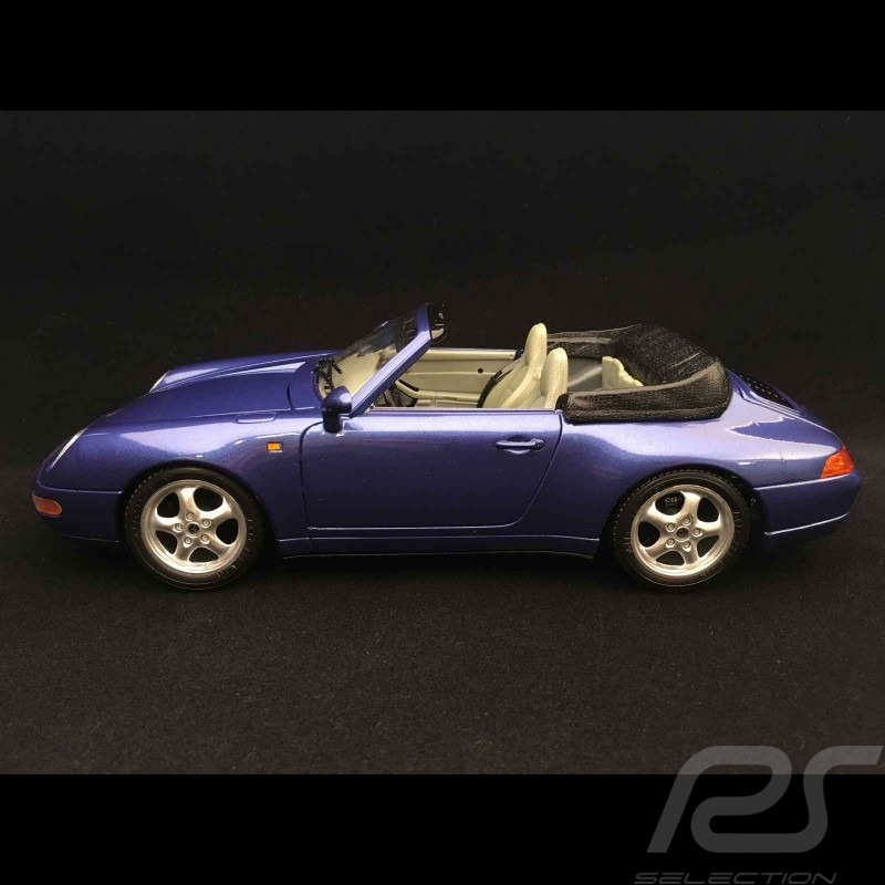 Porsche 911 type 993 Carrera Cabriolet 1993 1/18 Burago 3060 bleu Zénith blue Zenith Zenitblau