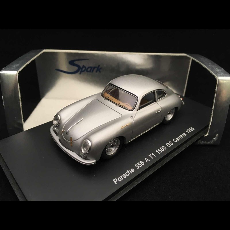 Porsche 356 A T1 1500 GS Carrera 1956 silver grey metallic 1/43 Spark S1356