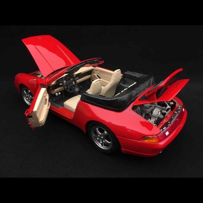 Porsche 911 type 993 Carrera Cabriolet 1994 India red 1/18 Burago 3090
