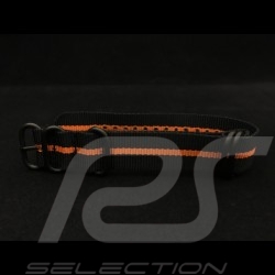 Bracelet de montre Nato Racing team orange / noir Watch strap Uhrenarmband 