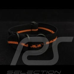 Bracelet de montre Nato Racing team orange / noir Watch strap Uhrenarmband 