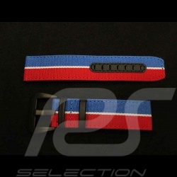 Bracelet de montre Motorsport bleu / rouge / blanc Watch strap Uhrenarmband 