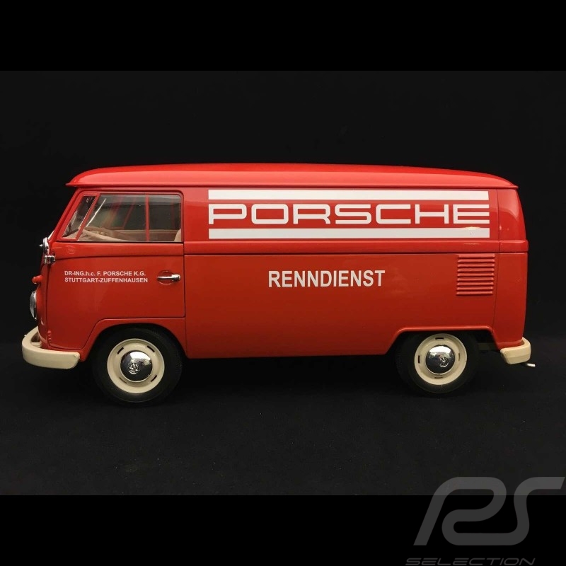 VW combi T1 transporteur Porsche Bully 1963 1/18 Welly 18053 service course rouge racing service red Renndienst rot