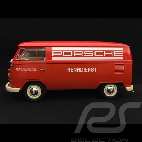 VW combi T1 transporteur Porsche Bully 1963 1/18 Welly 18053 service course rouge racing service red Renndienst rot