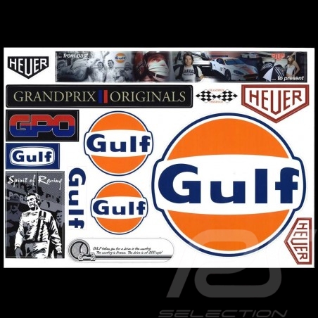 Set of stickers Gulf / Heuer / Grand Prix / Spirit of Racing