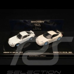 Set Porsche 911 Carrera RSR 2.8 1973 / 996 GT3 RS 2003 30 Jahre Jubiläum 1/43 Minichamps 402036269