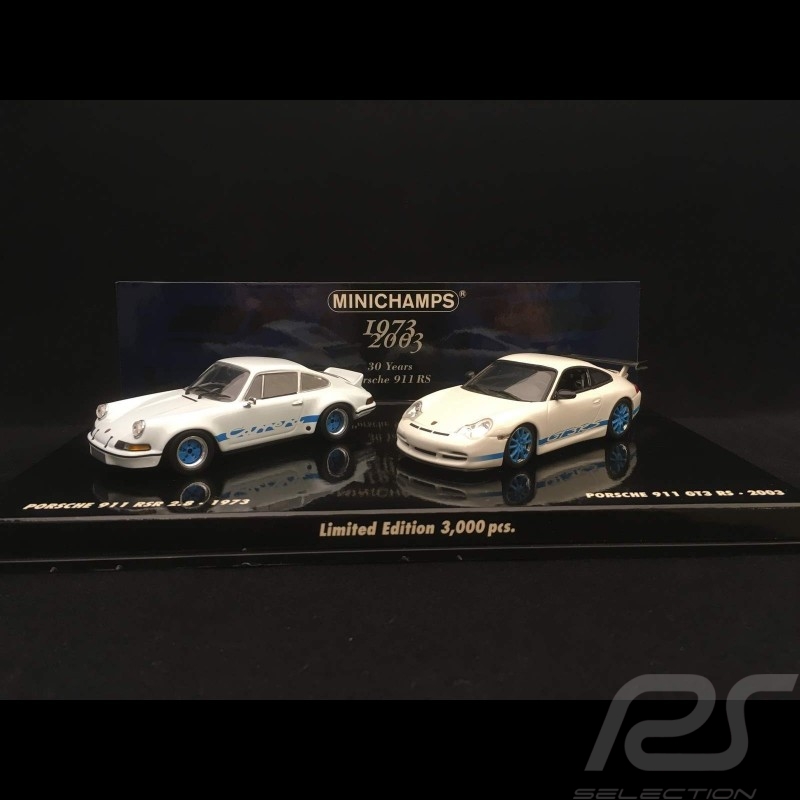 Set Porsche 911 Carrera RSR 2.8 1973 / 996 GT3 RS 2003 30 Jahre Jubiläum 1/43 Minichamps 402036269