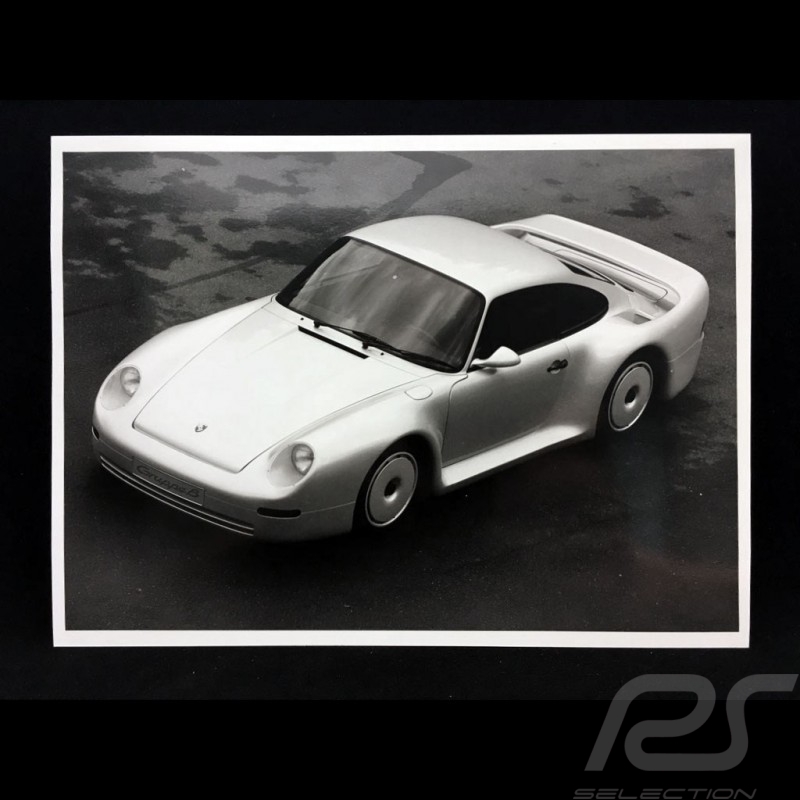 Photo Porsche 959 étude Groupe B noir et blanc black and white schwarz und weiß