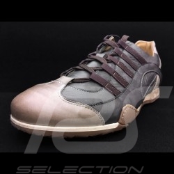 Sneaker / basket shoes style race driver anthracite grey leather - men